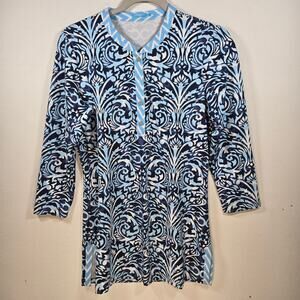 J. Mclaughlin Blue Print Tunic Size Small